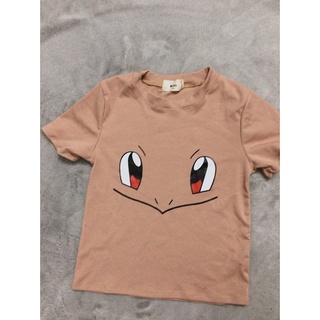 Áo croptop in hình 2 con mắt ( áo pikachu)