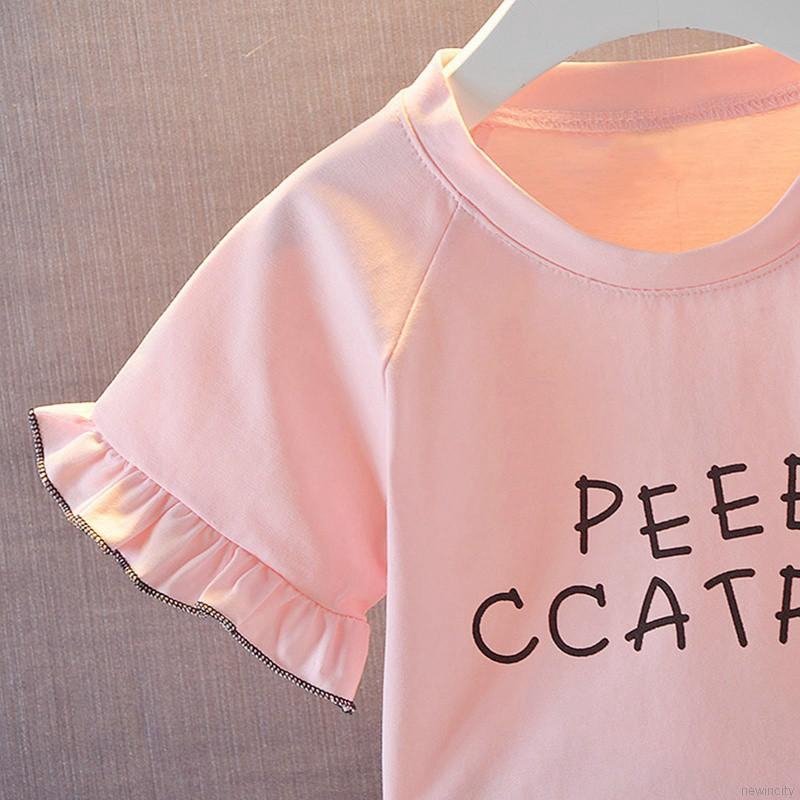 Set áo thun tay ngắn &amp; quần short cho bé gái