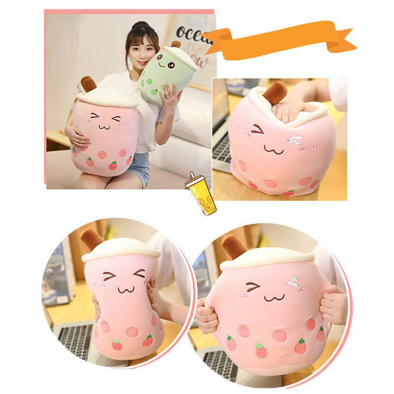 Đồ chơi nhồi bông hình ly trà sữa đáng yêu nhiều kích thước tùy chọn