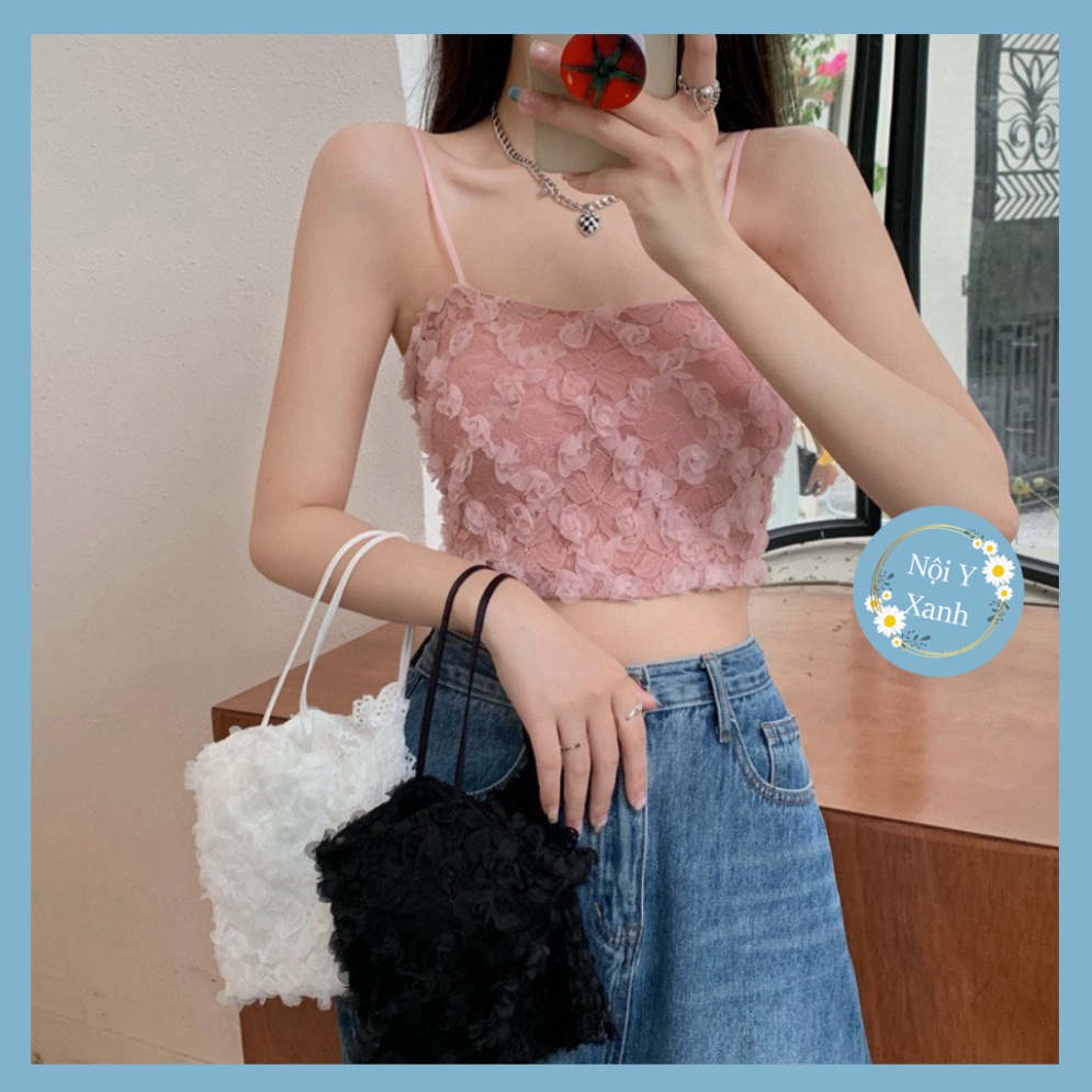 Áo Bra Nữ Ren Hoa Hồng Thêu Nổi 2 Dây Có Thun Bo Lưng Chun Giãn hot trend 586 nội y xanh chất cực đẹp, sang chảnh, đồ ló