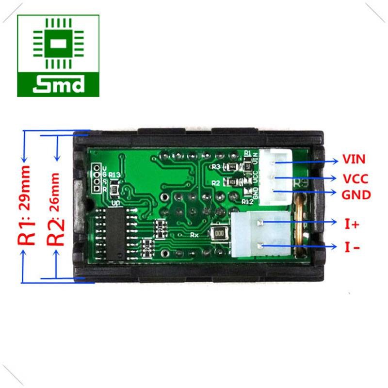 Đồng hồ Led đo dòng áp DC kỹ thuật số 100V 10A