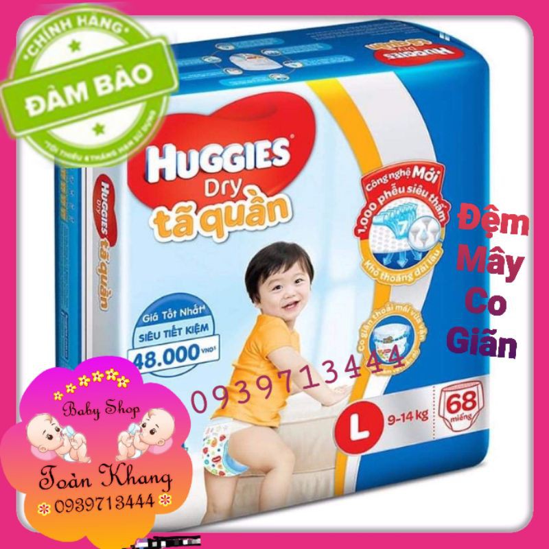 ĐỆM MÂY CO GIẢNTÃ QUẦN HUGGIES ĐỦ SIZE M74_L68_XL62_XXL56