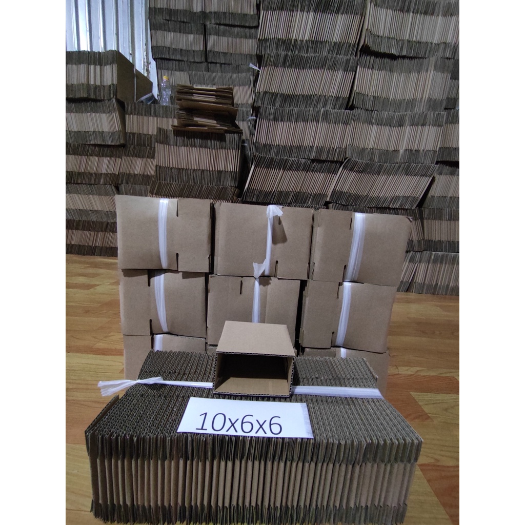 Hộp carton gói hàng 10x6x6 bộ 100 không in