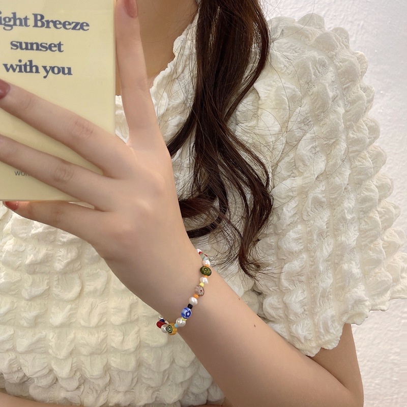 Vòng Tay Chuỗi Hạt Pha Lê Phong Cách Vintage Thời Trang