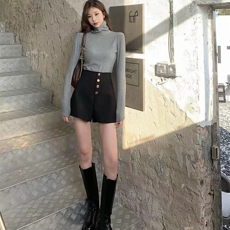 Quần short denim ống rộng phong cách thời trang Hàn Quốc