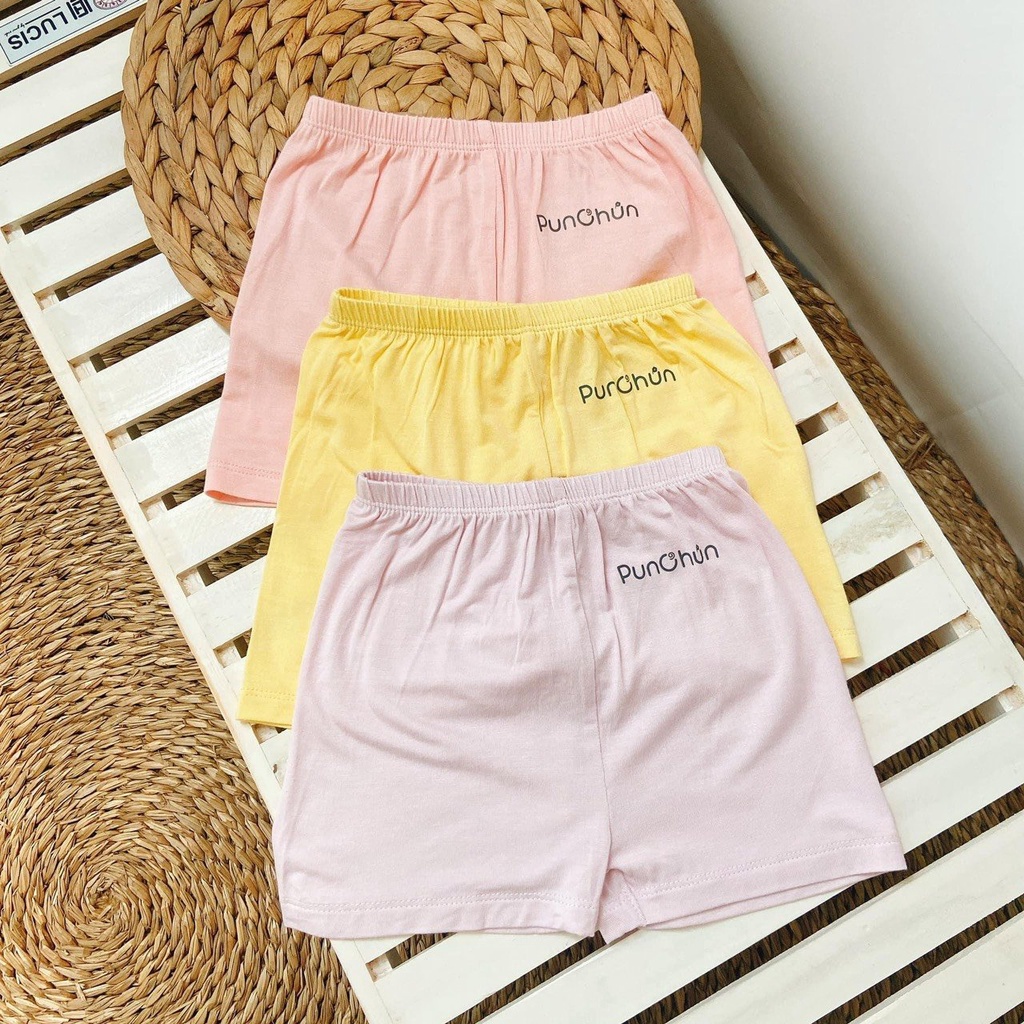[CHÍNH HÃNG] Set 3 quần cộc chất liệu cotton mềm mại bé trai/bé gái Punchun