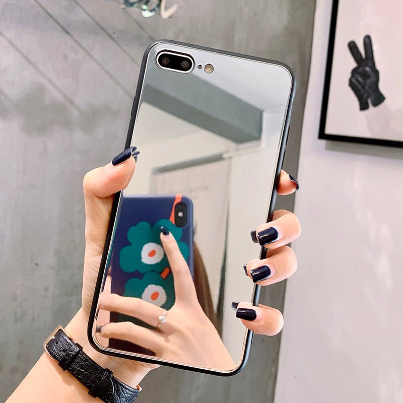 iPhone 12 mini SE 2020 11 Pro Max 2019 Xr Xs Max X 7 8 6 6s Plus Ốp Điện Thoại Tráng Gương Có Nhẫn Giá Đỡ Xinh Xắn Cho