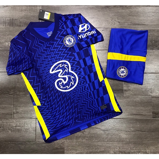 Bộ quần áo đá banh CLB Chelsea xanh sân nhà 21-22 hàng Fex thái cao cấp