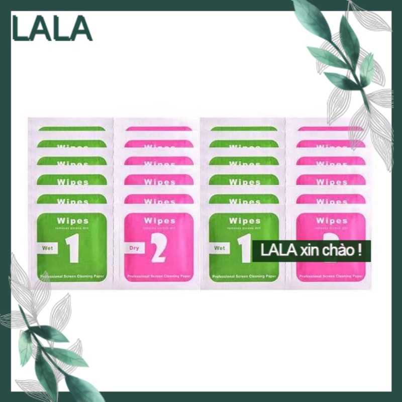 Bộ Khăn Giấy Lau Vệ Sinh 2 Miếng Ướt Khô - Vệ Sinh Màn Hình Điện Thoại, Laptop, Cường Lực, Kính, Skin