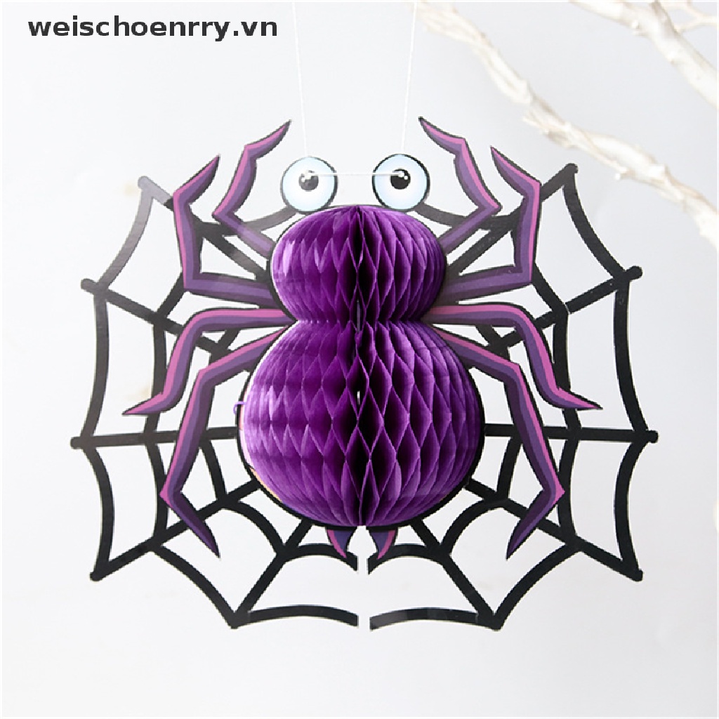 Lồng Đèn Giấy Họa Tiết Tổ Ong / Dơi / Bí Ngô Trang Trí Tiệc Halloween