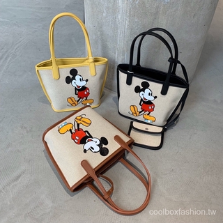 Túi Xách Vải Canvas In Hình Chuột Mickey Đáng Yêu Phong Cách 2020 Cho Bạn Gái