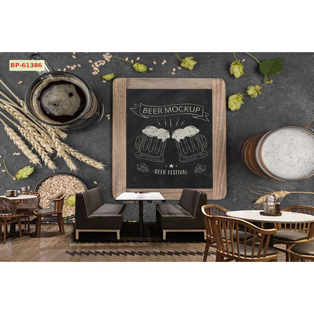 Tranh lụa 3d trang trí Nhà hàng Beer Kích Thước 1,5m x 2m BIARUOU-04