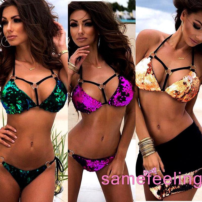 Trang phục bikini có đệm nâng bằng sequin gợi cảm cho nữ | BigBuy360 - bigbuy360.vn