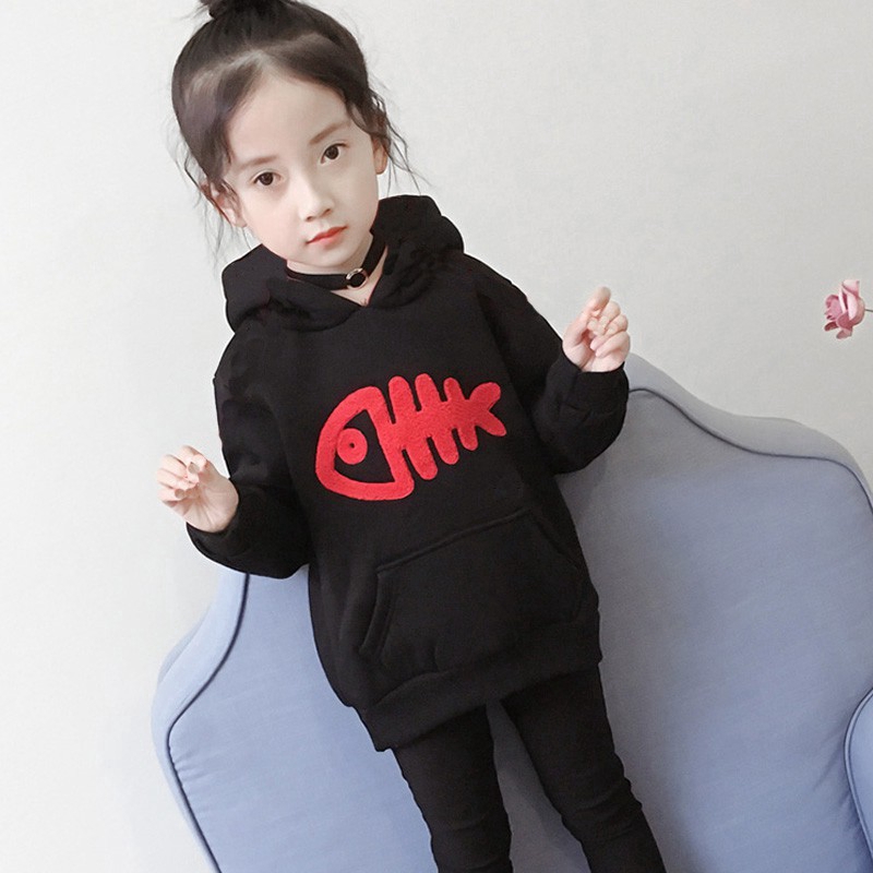 Áo hoodie dài tay in chữ dễ thương cho bé