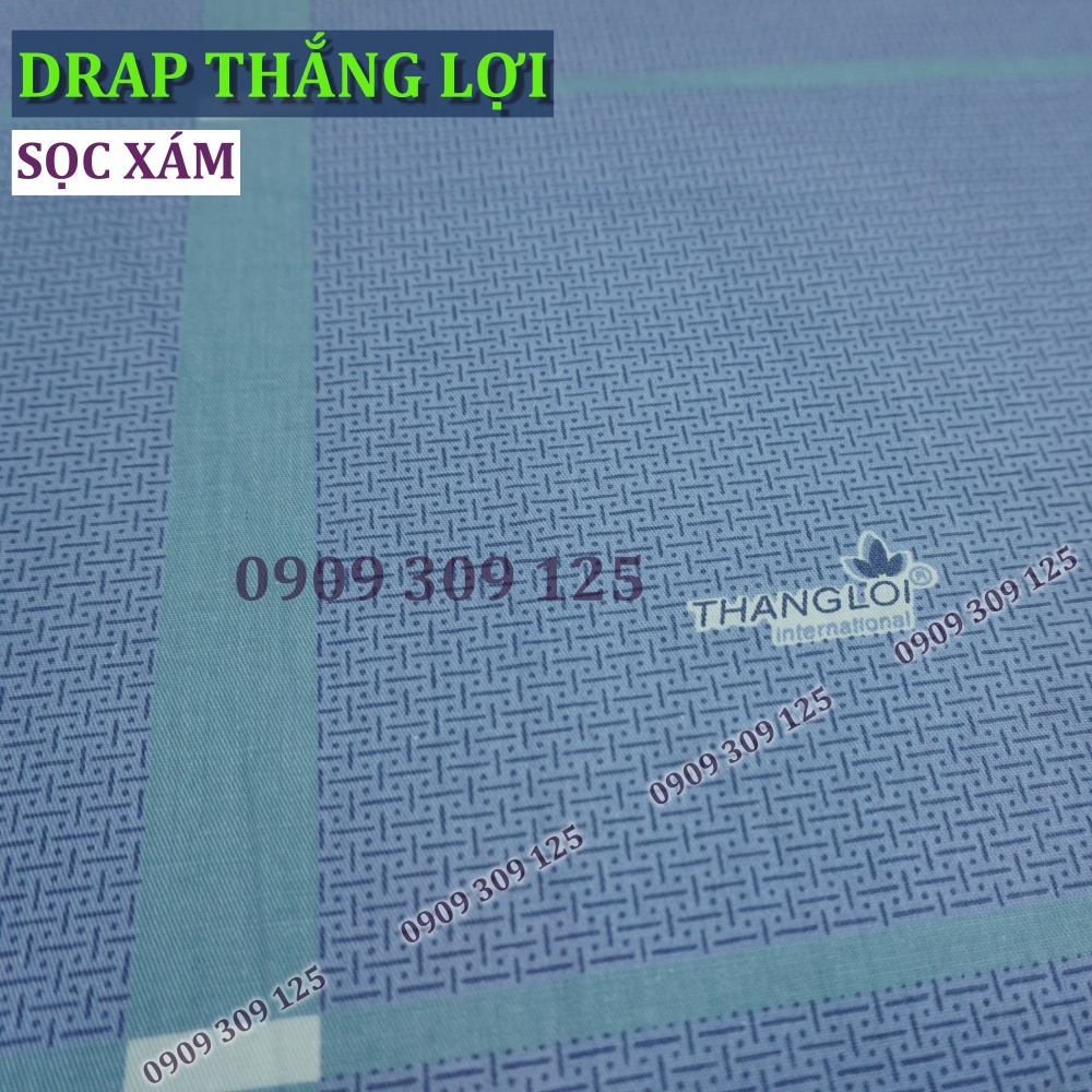 bộ ga cotton Thắng Lợi, ga giường chính hãng ( 4 món ) mẫu SỌC XÁM