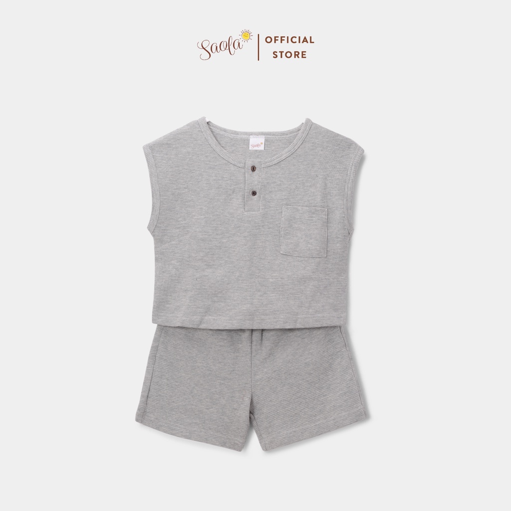 Bộ Áo Quần Waffle Thoáng Mát Cho Bé Mặc Hè - MASON SET - SEW002 - SAOLA KIDS CLOTHING