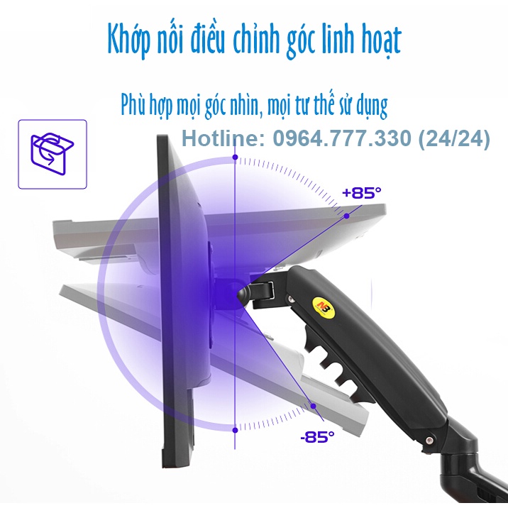 F80 Giá treo màn hình máy tính NB #Tay treo màn hình đa năng #Xoay 360 độ (màn hình 17-30 inch) NorthBayou