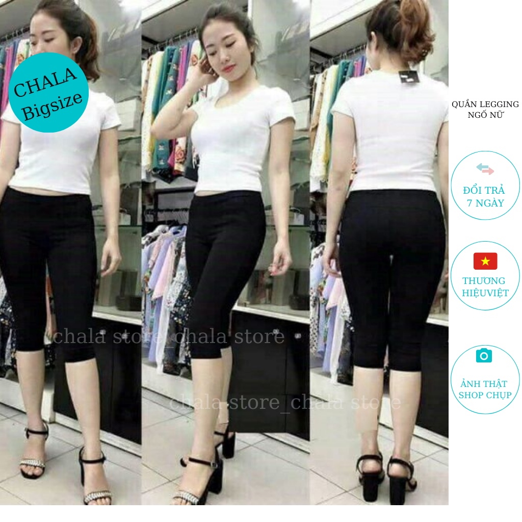 Quần Legging  Ngố  Nữ Cạp Cao Bigsize Chala Phong Cách Thời Trang Đi Chơi Tập Gym