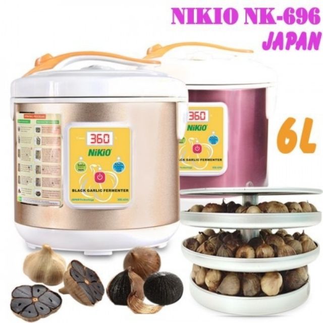 Máy làm tỏi đen nhật bản NIKIO NK-696 màu bạc kim tuyến sang trọng