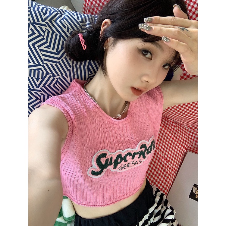 Len Mongtoghi Croptop 3 lỗ Áo Len Sát Nách 29602