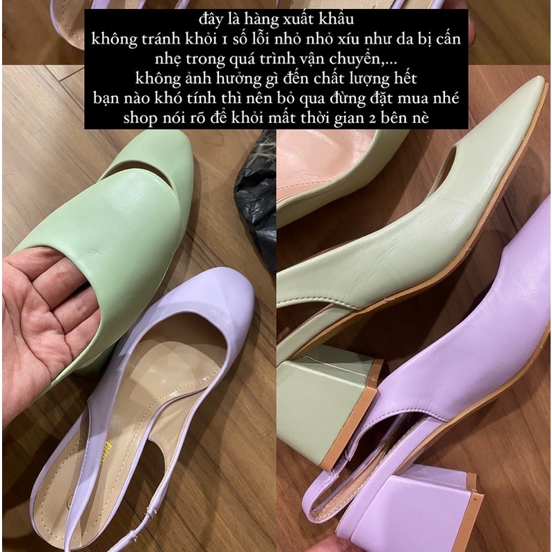 Giày búp bê pastel gót vuông Graceland hàng XK
