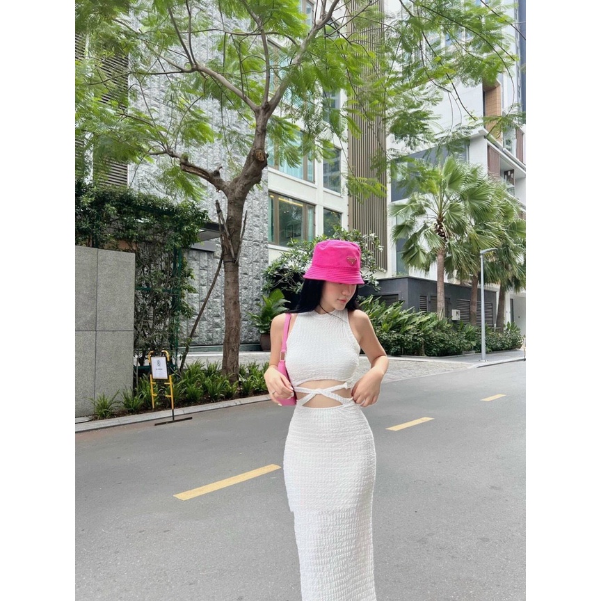 Đầm ba lỗ ôm body hở eo 2 dây chéo eo cực sexy , chất thun gân dày dặn mát mk
