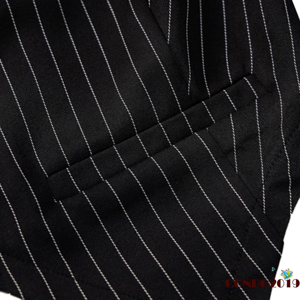 Set Áo Tank Top Cổ Chữ V + Chân Váy Chữ A Họa Tiết Kẻ Sọc Màu Đen Size S/M/L Cho Nữ