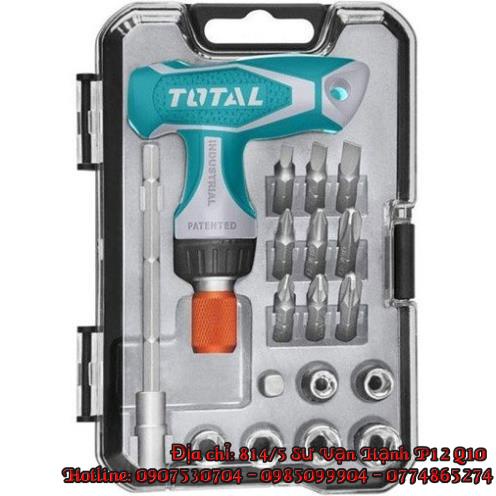 BỘ TUA VÍT 24 CHI TIẾT TỰ ĐỘNG TOTAL TACSD30186  tua vít dụng cụ sửa chưa đa năng thép thép Chrome Vanadium