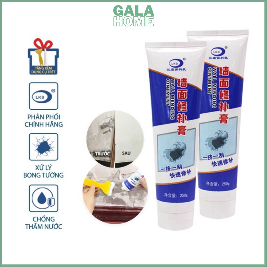 Keo Vá Tường Chống Thấm LKB 250gr, Trám Trét Vết Nứt Khe Hở Tường - Chống Mốc Ẩm GALA HOME