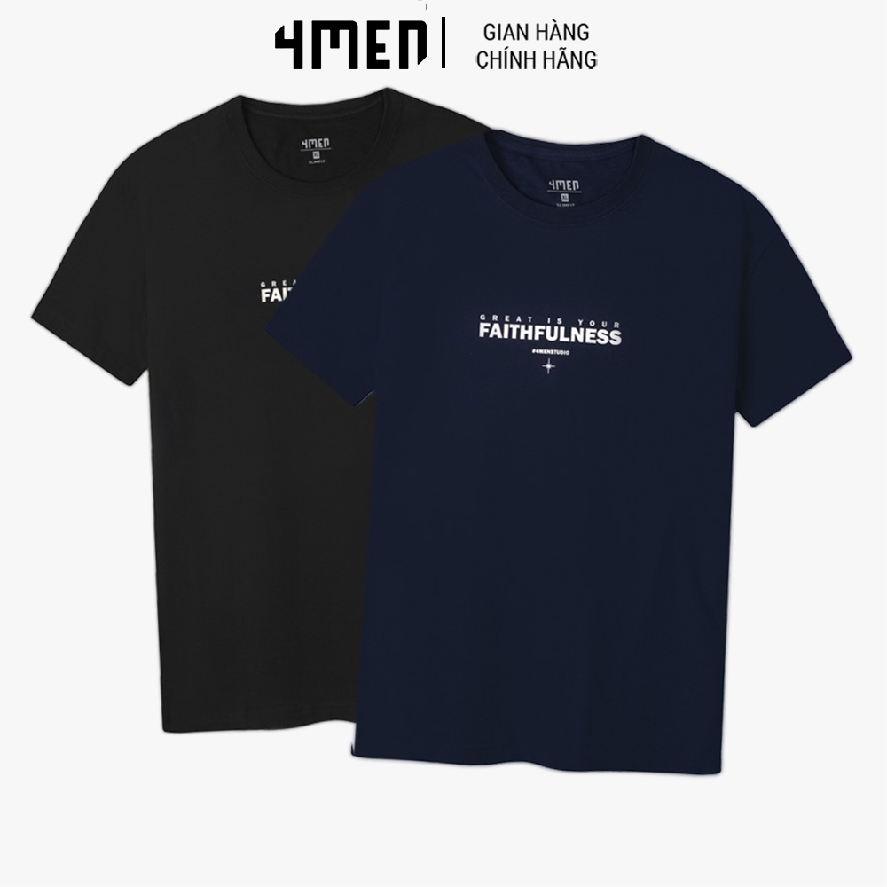 Áo Thun Nam Slimfit Faithfunlness 4MEN AT100 vải cotton thoáng mát, co giãn 4 chiều, form dám ôm gọn, mềm mịn, trẻ trung
