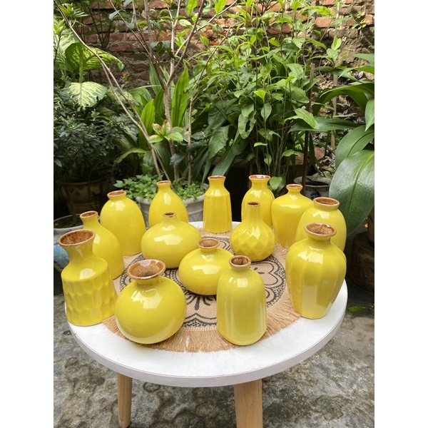 Set Lọ Hoa Mini Gốm Sứ Bát Tràng Màu Sắc 8-14cm - Lọ Hoa Decor