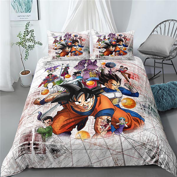 Bộ Ga Giường 3 Trong 1 In Hình Dragon Ball Dễ Thương