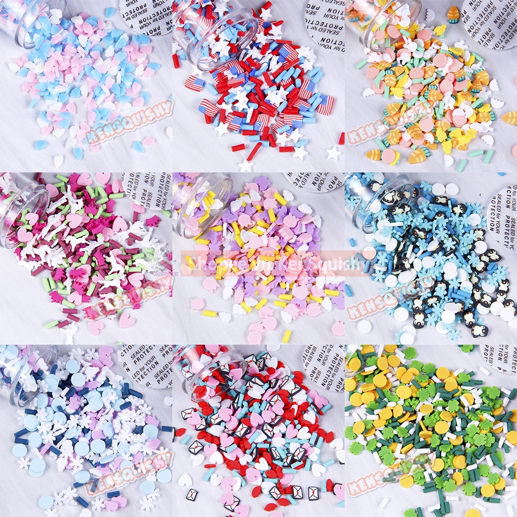 Bộ Cốm Giả Đa Phong Cách Hỗn Hợp 15Gram Trang Trí Thủ Công Handmade DIY Nail Slime