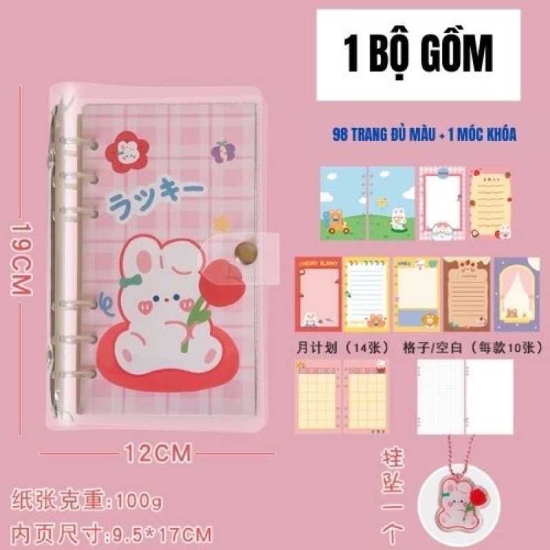 🌸Sổ còng A6 kèm móc khoá dễ thương🌸