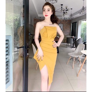 Đầm cúp ngực xếp ly