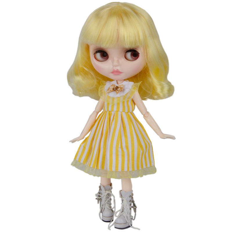 Búp bê Blythe khỏa thân da trắng và đen 1/6 Búp bê BJD với mái tóc ngắn