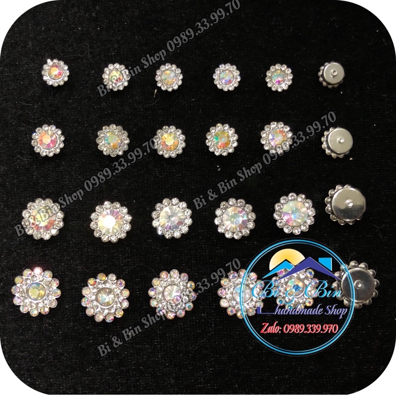 100 Viên Đá Đế Tròn Viền Xoàn Đính Kết Trang Phục Thời Trang