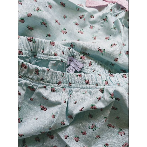 Bộ bé gái hoa nhí baby doll xanh mát