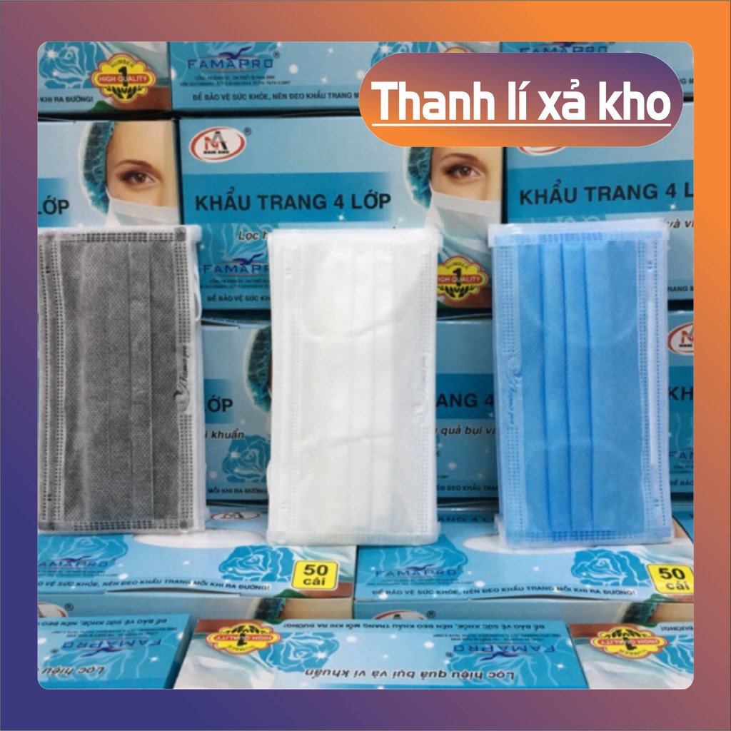 [RẺ VÔ ĐỊCH]  HỘP KHẨU TRANG Y TẾ  4 LỚP 50 CHIẾC KHÁNG KHUẨN ,NGĂN NGỪA KHÓI BỤI ĐỘC HẠI. LỖI 1 ĐỔI 1 | BigBuy360 - bigbuy360.vn