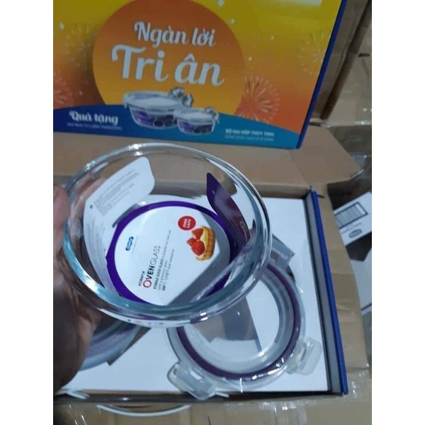BỘ 2 HỘP THUỶ TINH CHỊU NHIỆT KOMAX..