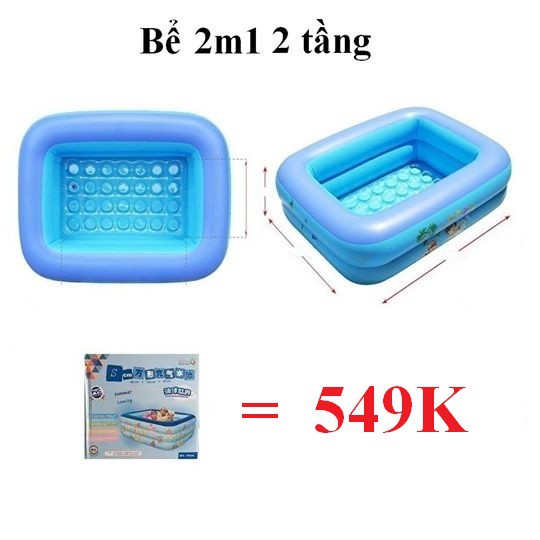 [Shopee giá rẻ] Bể Bơi Phao 2m1 2 tầng, 3 tầng hàng Cao cấp (Tặng kèm bộ miếng vá + hướng dẫn sd)