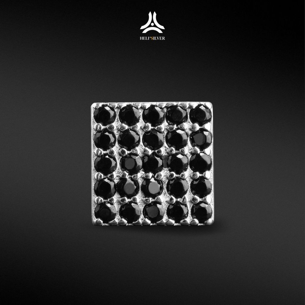 Khuyên tai bạc nam, nữ HeliSilver Carpet KTB090