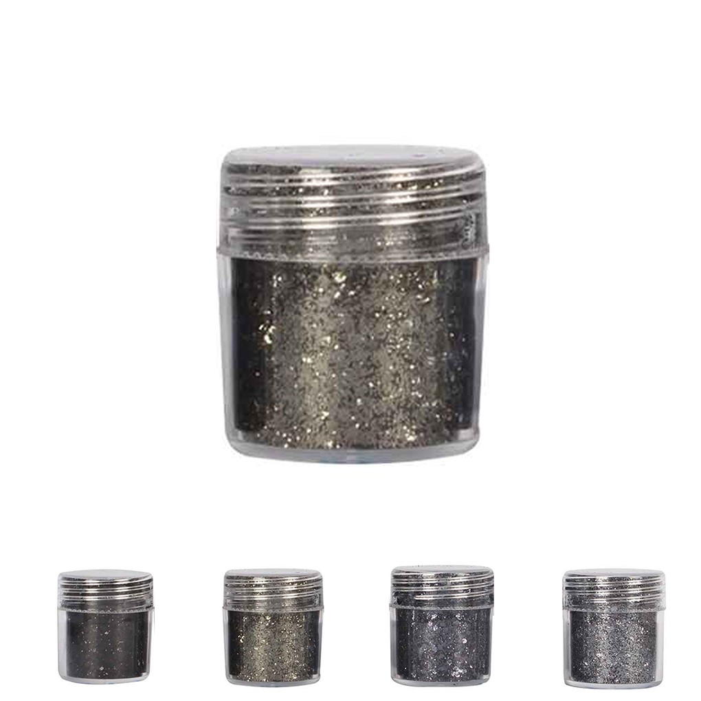 [Hàng mới về] Lọ bột kim tuyến/ 4 túi bột kim tuyết trang trí móng tay nghệ thuật
