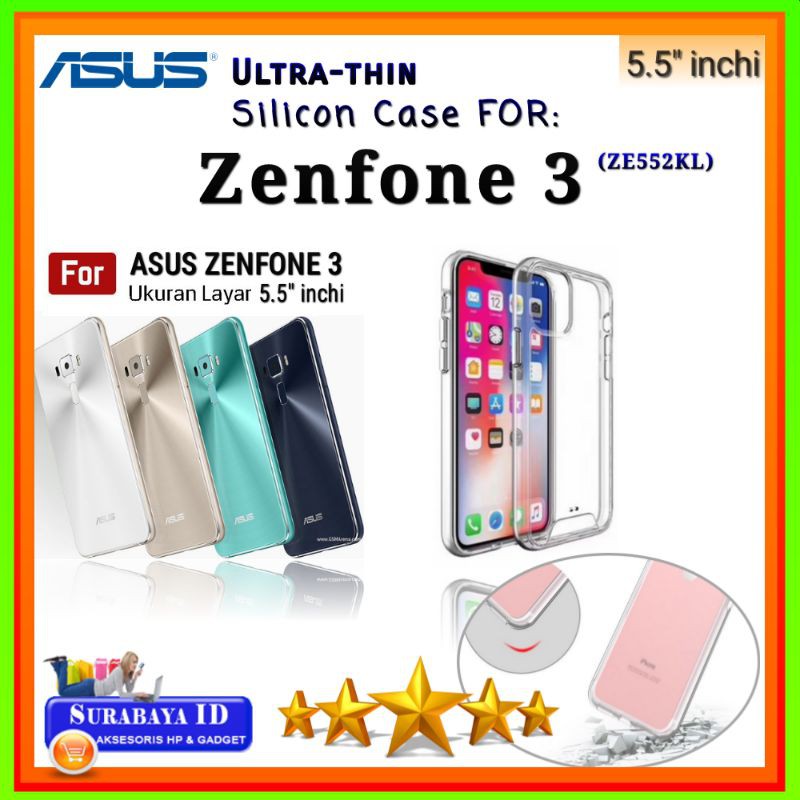 Ốp Lưng Silicon Siêu Mỏng Cho Asus Zenfone 3 ZE552KL (5.5 Inch) | Ốp Điện Thoại Trong Suốt Cho Zenfone 3 ZE520KL (5.2 Inch)