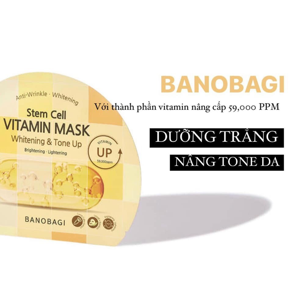 Hộp 10 Miếng Mặt Nạ Giấy Banobagi Stem Cell Vitamin Mask 10x30ml