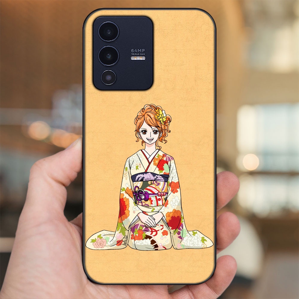 Ốp lưng Vivo V23 5G viền đen in hình Nami One Piece Đảo Hải Tặc