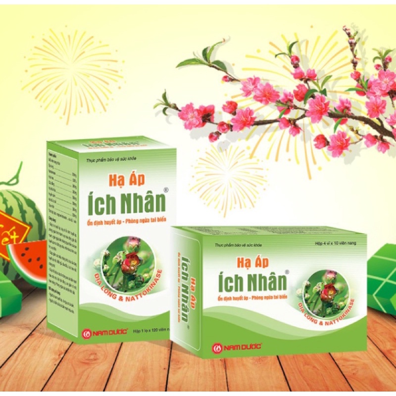 [Chính hãng] Hạ Áp Ích Nhân- Hỗ trợ giảm huyết áp, ngừa tai biến từ địa long, Nattokinase và thảo dược hộp 40 viên