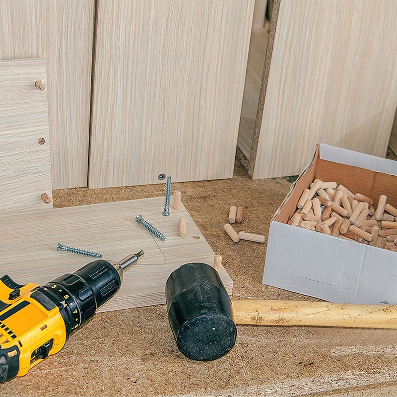 Dowels Gỗ Có Rãnh Với Đầu Nối - Phích Cắm Dowel Cho Đồ Nội Thất, Dự Án Gỗ Và Các Dự Án Nghệ Thuậ