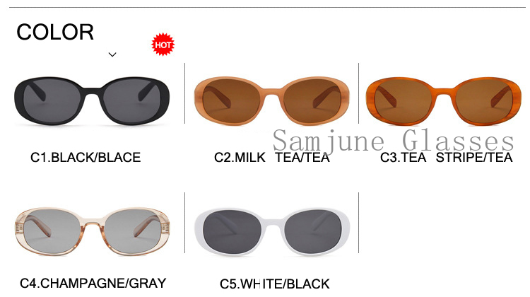 Kính Mát Samjune Gọng Oval Phong Cách Hàn Quốc Cho Nam Và Nữ