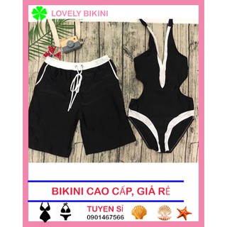 Bikini cặp đen trắng cut-out